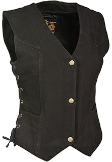 black jean biker vest