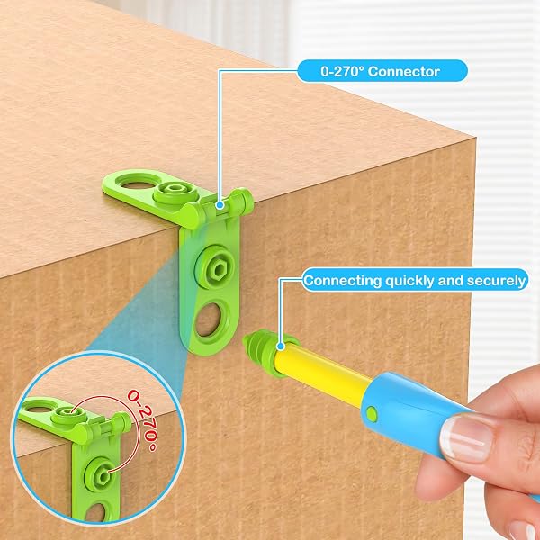 HIKISS 168 PIECE CARDBOARD TOOLS FOR KIDS WITH CUTTER, CARDBOARD CONSTRUCTION KIT FOR FAMILY & TEAM ACTIVITIES, CREATIVE STEM EDUCATIONAL TOYS GIFT FOR BOYS AND GIRLS AGED 5+