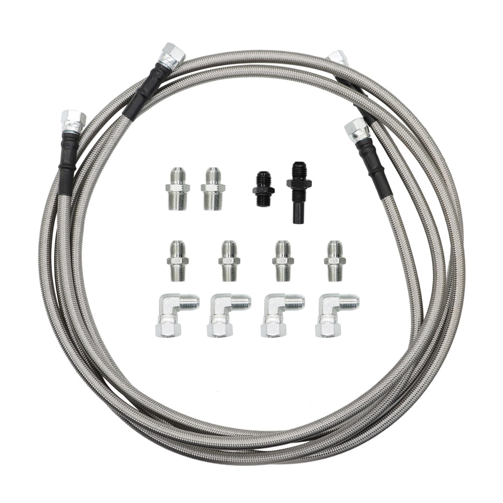 Photo 1 of Jecoupoon 6AN 70" Transmission Oil Cooler Hose Line kit Compatible with 4L60E 4L80E TH350 TH400 200-4R 700R4 C5 Stainless Steel Braided PTFE Hose TR6060