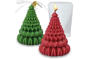 Japleed 3D Tree Candle Silicone Molds, Origami Christmas Tree Silicone Molds for Epoxy Resin Casting Clay Candle Soap Wax Concrete, Unique Christmas Ornament Molds for DIY Art Craft Table Home Decor