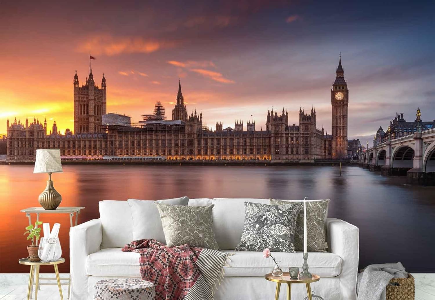 Photo Wallpaper Wall Mural Westminster Palace Thames River