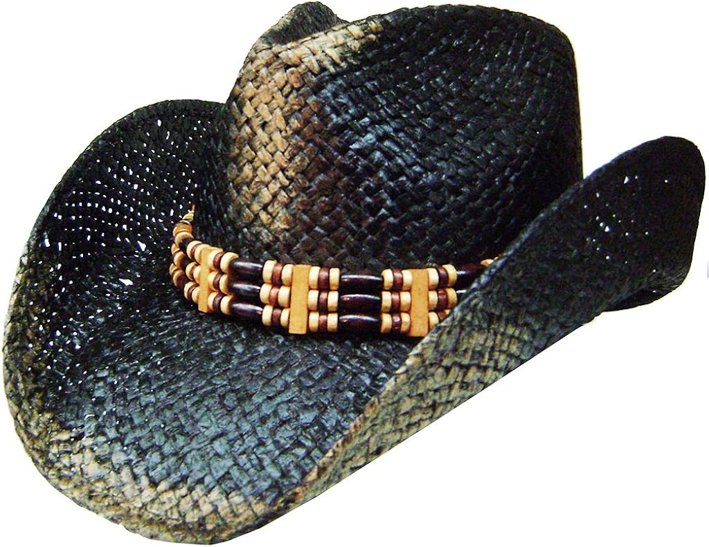 black and beige hat