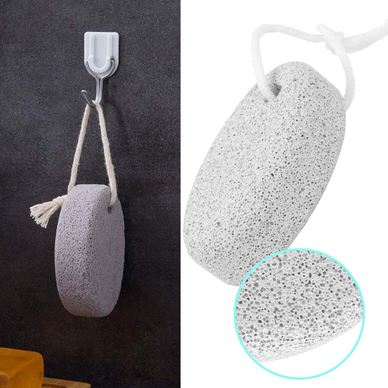 Pumice Stone 2 Pcs, Natural Lave Pumice Stone for Feet/Hand, Small Callus Remover/Foot Scrubber Stone for Men/Women by MAYKI: Beauty