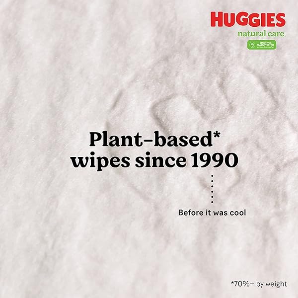 BABY WIPES, HUGGIES NATURAL CARE SENSITIVE BABY DIAPER WIPES, UNSCENTED, HYPOALLERGENIC, 1 FLIP-TOP PACKS (56 WIPES TOTAL)