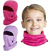 2 Pack Kids Balaclava Face Mask for Boy Girl, Winter Hat Ski Mask for Cold Weather, Windproof Face Warmer for Skiing Cycling