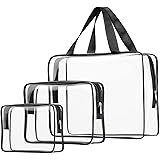 3pcs Clear Toiletry Bag, TSA Approved Toiletry Bags Clear Cosmetic Bag for Women Men, Crystal Clear Makeup Bag Organizer, Cle