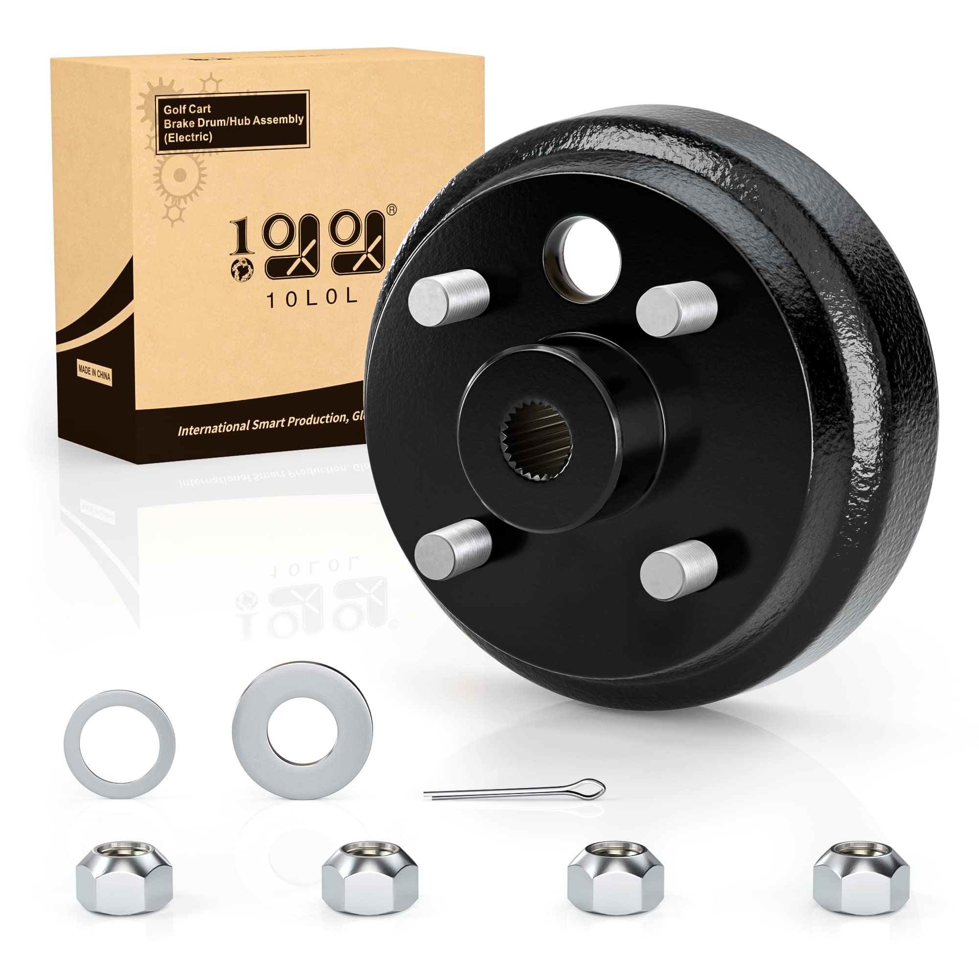 10L0L Golf Cart Brake Drum/Hub Assembly, Robust and Wear-resistant Golf Buggy Brake Drum for EZGO TXT(Electric), Replaces OEM# 19186G1P