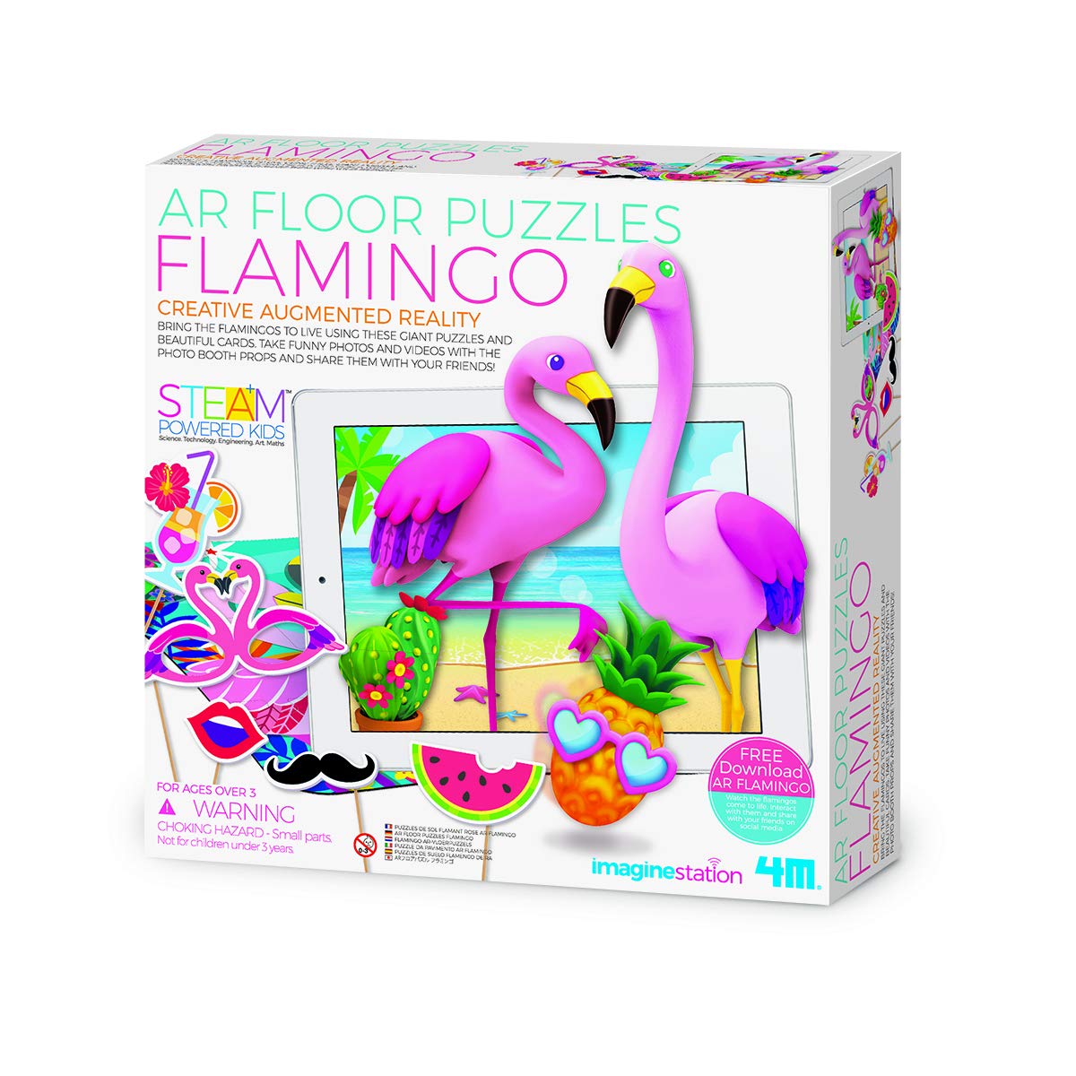4M 406809 AR Floor Puzzles-Flamingo, Mixed