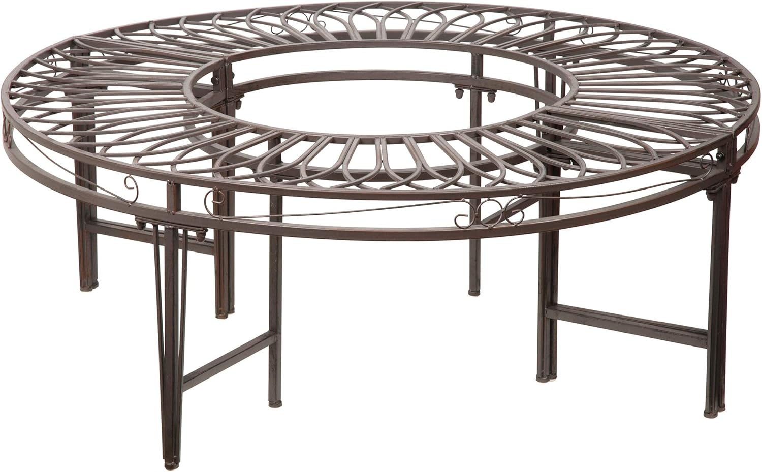 Design Toscano ZJ12063 Roundabout Circular Garden Tree Bench Seat, 47 Inch, Grey : Outdoor Benches : Garden & Outdoor