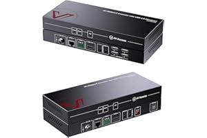 AV Access HDMI USB KVM Extender(HDBaseT),100m(330ft) 4K 60Hz Over Cat5e/6a,Keyboard+Mouse+HDMI+USB,4 Ports USB2.0, No Signal 