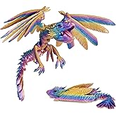 LifeBeWise 3D Printed Dragon, Feathered Wyvern Dragon with Wings Articulated Dragons, Fidget Dragons 3D Printed Toys Desktop Pet 3D Printing Animals Toy