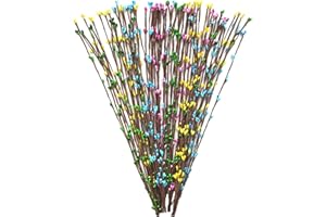 llxieym Artificial Easter Pip Berry Vines Garland Branches Spring Floral Picks Stems Single Ply Pip Berry Sprays Garland for Easter Spring Home Decoration Craft Embellishing (60, 15.7 inch)