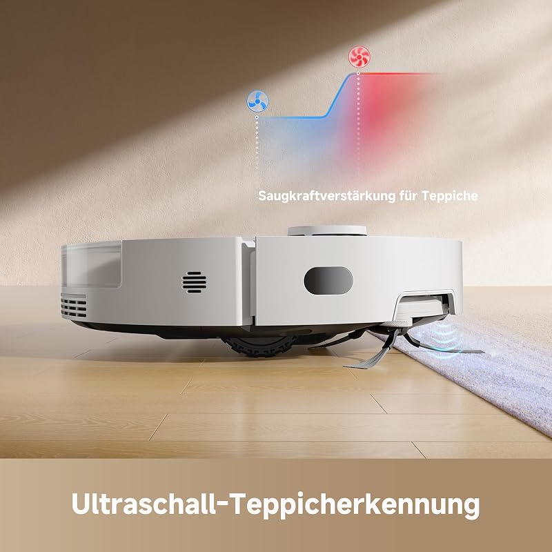 D20 Pro Plus Saugroboter, 13.000 Pa Saugkraft, DuoBrush für Tierhaare, Eckenrein, Selbstentl, Hindernisverm. m. LDS-Navigation & Laser, saugt und wischt, Hartböden & Teppiche, 5.200 mAh Akku