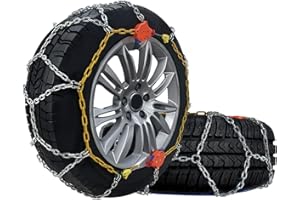 ENTURBO 232805 Snow Tire Chains, 2-Pack Adjustable Anti-Slip Chains for Cars, SUVs, Pickup Trucks, Compatible with Tire Sizes 245/70R19.5, 255/70R18, 255/80R17, 265/60R20, 275/50R21, 285/45R22 - Model 232805