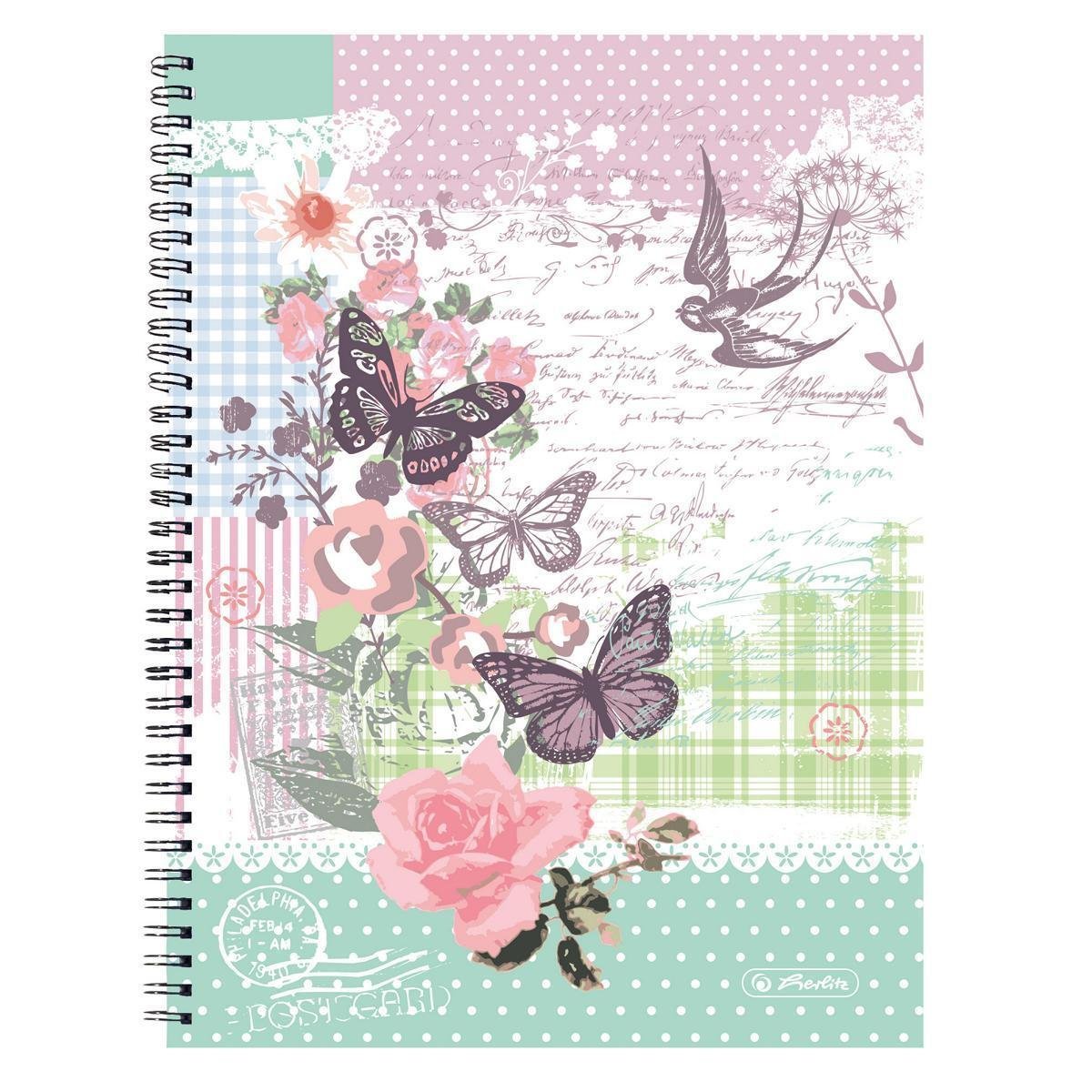 Herl Spiral Notepad Lined 28 Butterfly A4