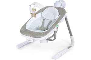 Ingenuity Anyway Sway 5-Speed Multi-Direction Portable Foldable Baby Swing & Infant Seat with Vibrations, Nature Sounds, 0-9 Months 6-20 lbs (Ray)