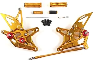 Arashi (Version 2.0) Rearsets for Kawasaki Ninja ZX6R ZX636 2015 2016 2017 Motorcycle Accessories Parts Adjustable Footrests Foot Peg Rear Sets ZX-6R ZX-636 Gold 15 16 17