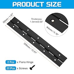 uxcell 2 Pack Piano Hinge, 12" Stainless Steel