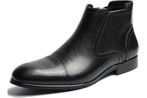CESTFINI Chelsea Boots Men Dress Boots with Zipper Casual Men's Leather Chelsea Ankle Boots