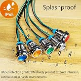 Gebildet 4pcs 12mm LED Metal Indicator Light Waterproof DC 3V-9V view 5