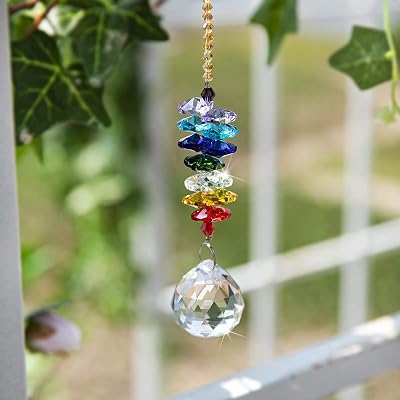 H&D Rainbow Sun Catcher Crystal Ball Prism Pendant for Home Decor