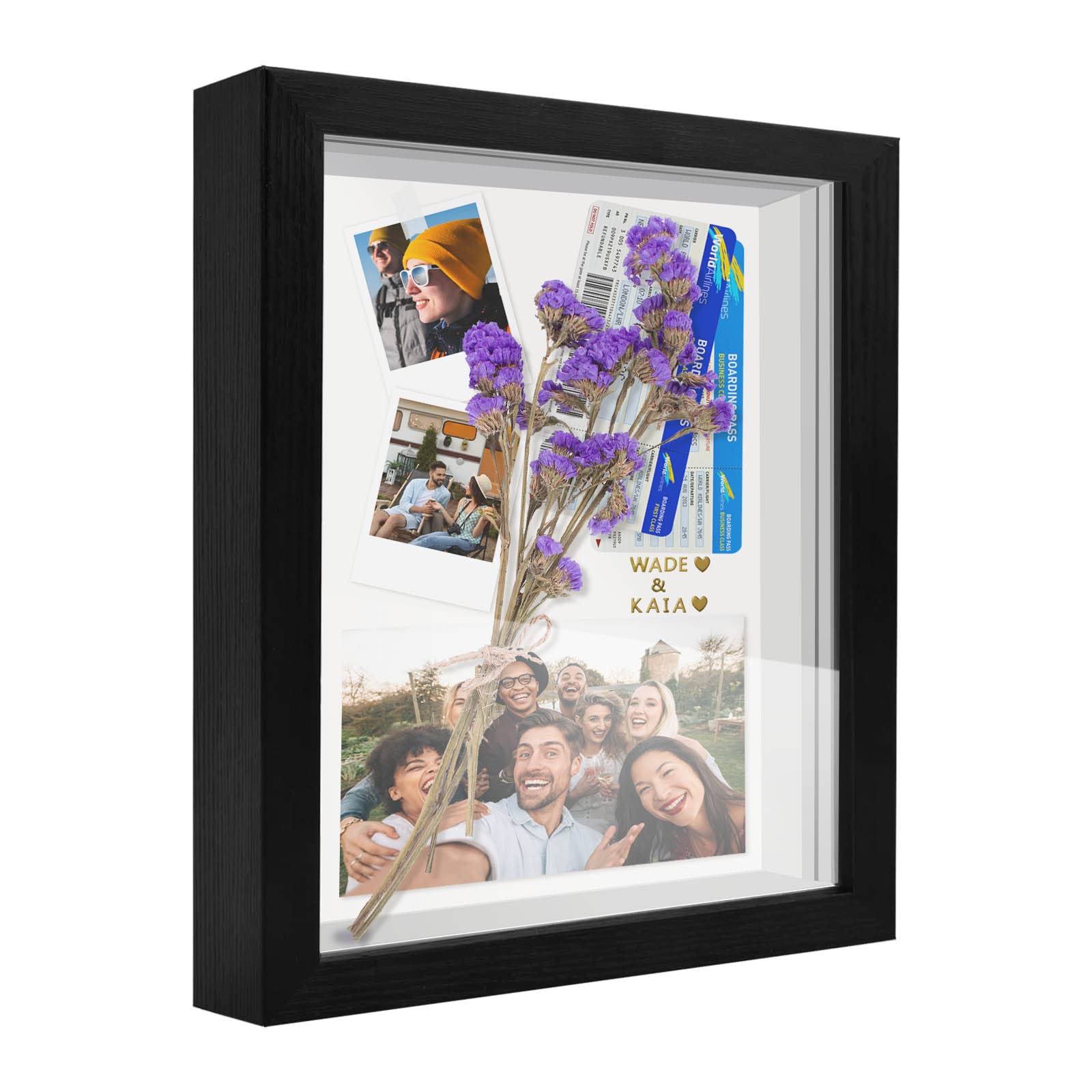 3D shadow Box Frame, SUNMEG A4 Deep Picture Frames Wooden Display Personalised Photo Frames for Crafts, Anniversary, Wedding, Graduation