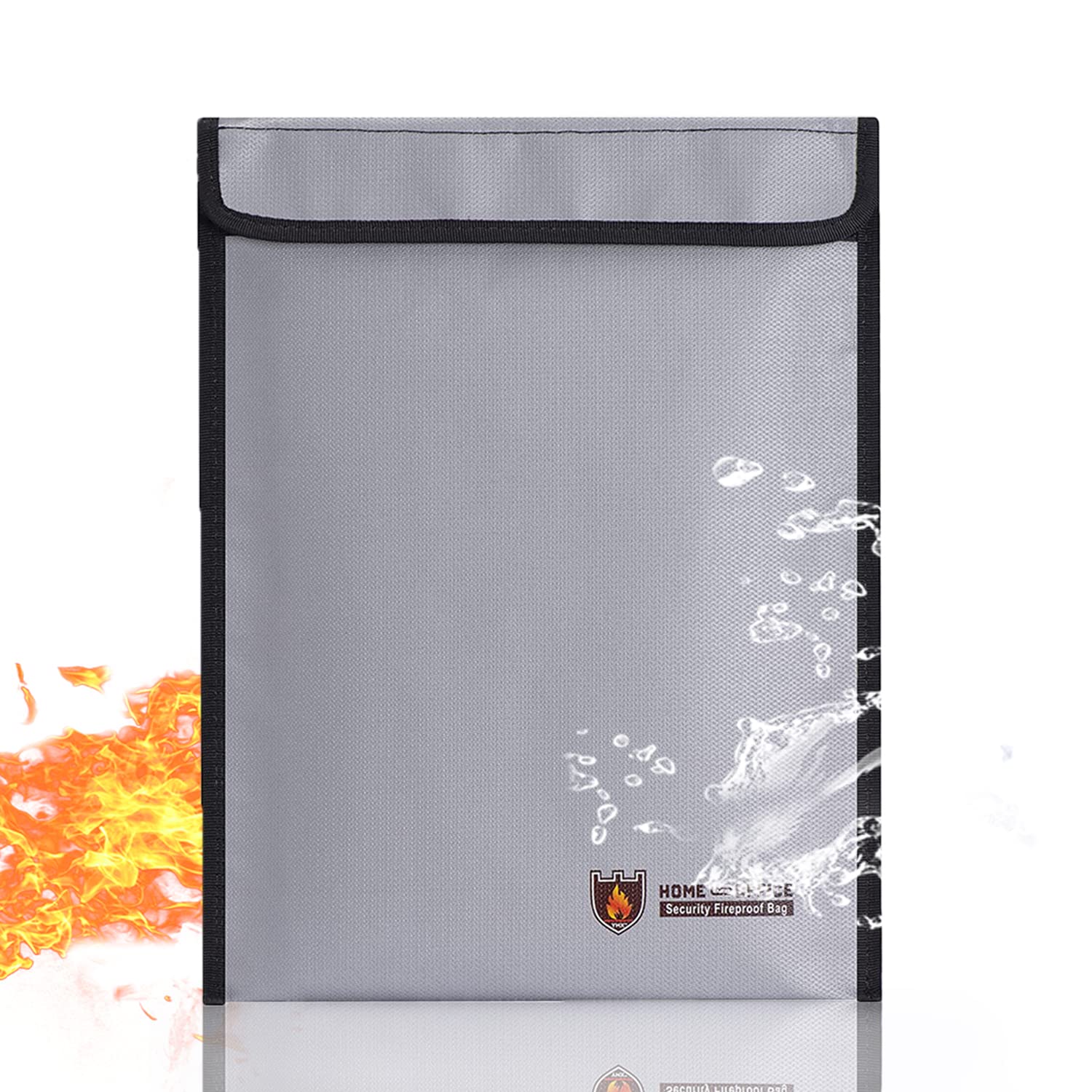 Umtiti Fireproof Document Bag(2000℉),Fireproof Waterproof Safe Storage Pouch with Zipper for A4 Document Holder,File,Cash and Tablet, Grey,1pc，UK