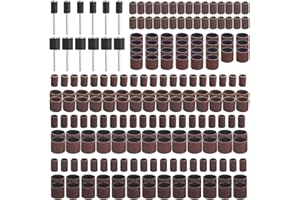 WMYCONGCONG 252 PCS Drum Sander Set Including 180 240 320 600 Grits Sanding Drums with Drum Mandrels for Dremel Rotary Tool