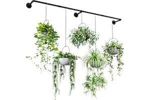 Bamworld Plant Hanger Indoor 70in Hanging Planters Rod Hanging Plant Holder for Window Plant Shelves Metal Rod，Pots Not Inclu