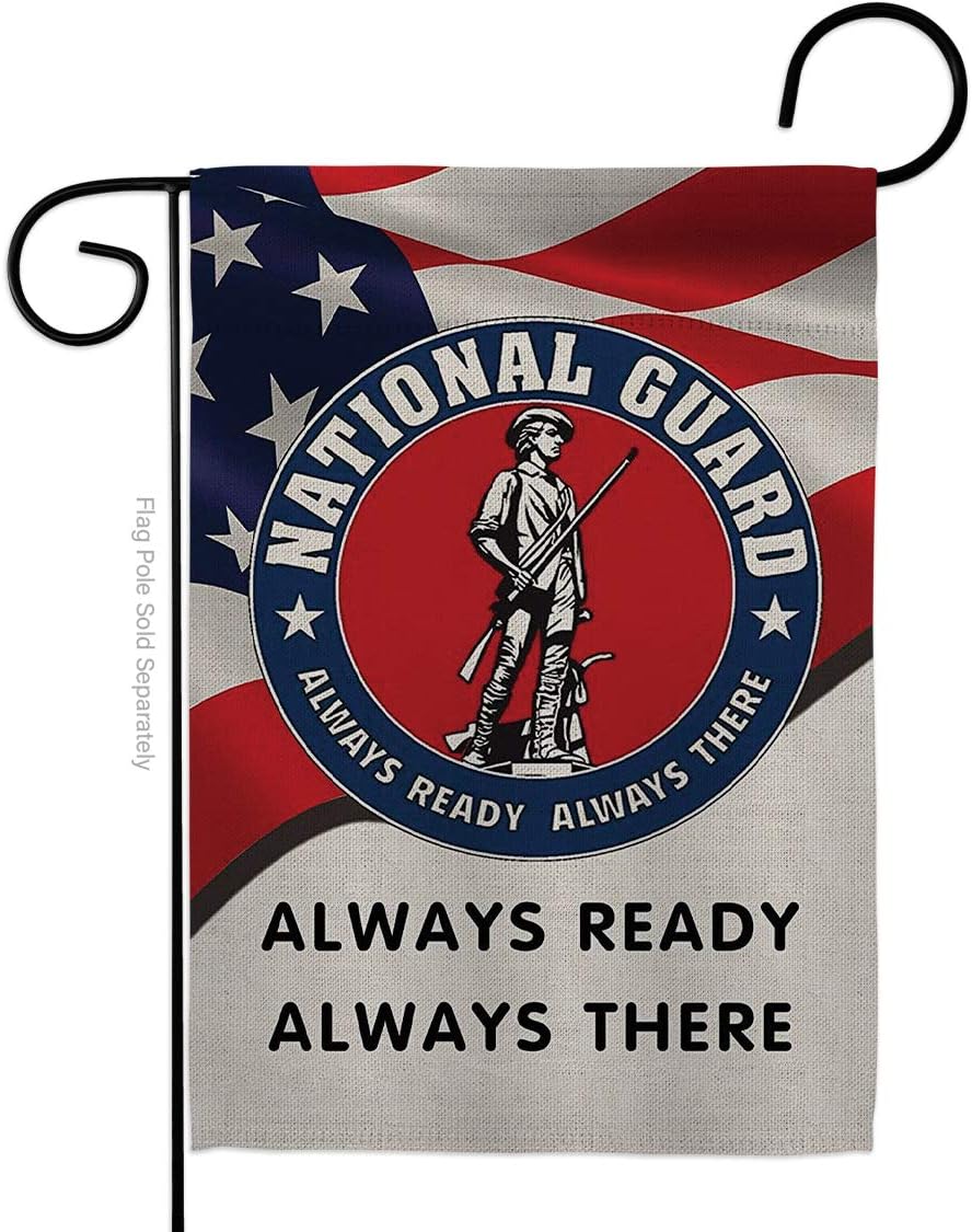 Hexagram Garden 12x18 inch Prime Flag Burlap Double Sided Yard, National Guard 2