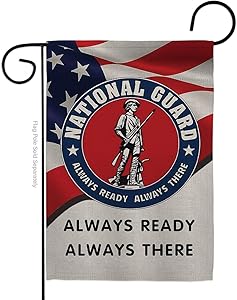 Hexagram Garden 12x18 inch Prime Flag Burlap Double Sided Yard, National Guard 2