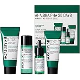 SOME BY MI AHA BHA PHA 30Days Miracle AC SOS Kit - Toner 1.01Oz, Serum 0.33Oz, Cream 0.7Oz, Foam 1.01Oz - Mild Exfoliating Daily Skin Care Set - Skin Wastes, Sebum, Oiliness Care - Korean Skin Care