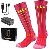 MMlove Heated Socks for Girls,3 Heat Settings, 4000mAh Battery, Electric Heated Socks for Teenagers Youth, Rechargeable Foot Warmers, Washable for Skiing,Camping,Snowboarding,Hiking,Cycling