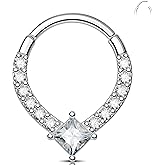 Melighting 16G Septum Ring Stainless Steel 316L Daith Piercing Jewelry 8/10 mm Helix Stud Septum Clicker for Women
