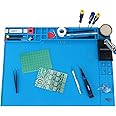 STREBITO Soldering Mat - Large, Heat Resistant Up to 932F, Magnetic, Silicone Work Mat for Soldering Iron, Electronic & PC Building - Size 21.7" x 15.8