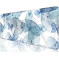 Desk Mat, 32" x 12" XXL Extended Large Gaming Mouse Pad, Desktop Decor Desk Pad, Cute Men Women Office Supplies and Accessories, XL Mouse Mat for Laptop & Keyboard, Blue Butterfly