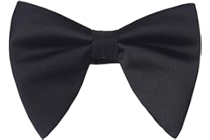 canjoyn Satin Silk Oversized Bow Tie Solid Color Formal Tuxedo Big Bowtie
