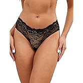 VORHELOVE Sexy Underwear for Women Lace Crotchless Cheeky Bells Panties Lingerie Plus Size Bow Briefs Black Hipster XS-2XL