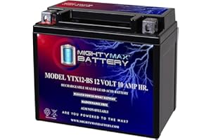 Mighty Max Battery YTX12-BS -12 Volt 10 AH, 180 CCA, Rechargeable Maintenance Free SLA AGM Motorcycle Battery