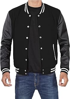 gray and black varsity jacket