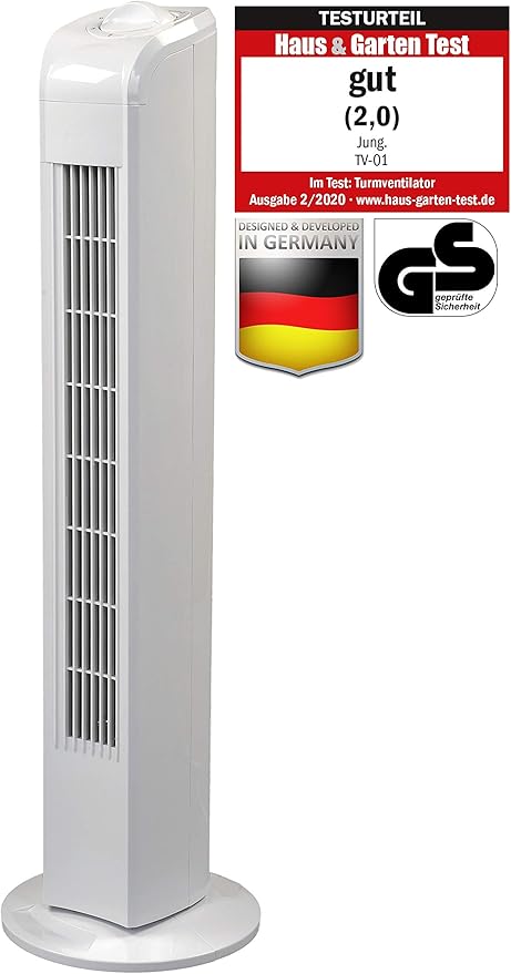 Amazon De Jung Tv01 Ventilator 78cm Weiss Testurteil 2020 Note 2 0 Gut Leise Turmventilator 57dba Max Energiesparend 0 05kw H