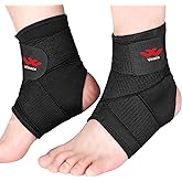 Vinaco 2 Pack Breathable & Strong Ankle Brace for Sprained Ankle, Stabilize Ligaments, Prevent Re-Injury Compression Foot Brace for Men & Women with Adjustable Wrap, Ankle Support for Men