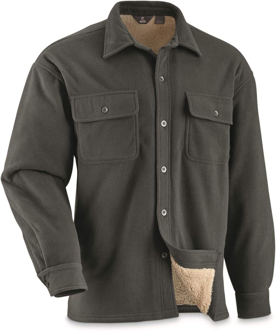 Guide Gear Mens Sherpa Lined Fleece CPO Shirt