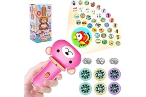 MQDMINI Flashlight Projector Toy-Torch Projection-LED Flashlights-Educational Toys , Include Dinosaurs, Vehicles, Animals, 48 Patterns for Fun Cognition Bedtime Education