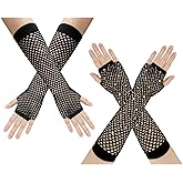 kopdnvei 80s Gloves for Women Party Costume, Fingerless Fishnet Gloves for Accessories