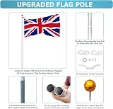 Bonnlo 25ft Upgraded Sectional Aluminum Flagpole UK 3x5 Flag Kit view 8