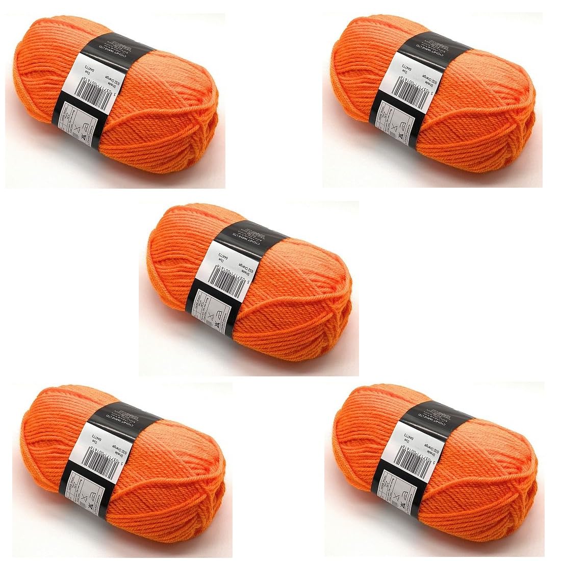 Lexicon Select Pack of 5 x 100g Balls Orange Chunky Wool - Orange