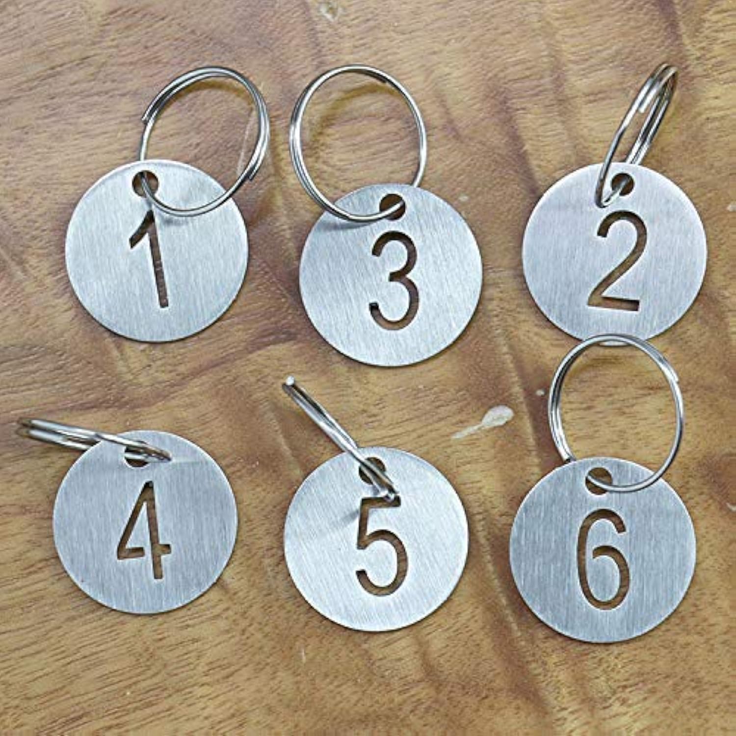 Sourcemall Numbered Tags with Key Ring Stainless Steel Circle Tags Diameter 3cm (1-10)