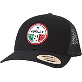Hurley Men’s Trucker Hat - Flat Brim Mesh Baseball Cap and Hats for Men with Adjustable Snapback Closure
