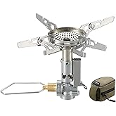 CAMPINGMOON Canister Stove Pressure Regulator Piezo Igniter Silver XD-2F | Pressure Regulator, 3.3 kW Output, Piezo Ignition, 4-Prong Pot Support